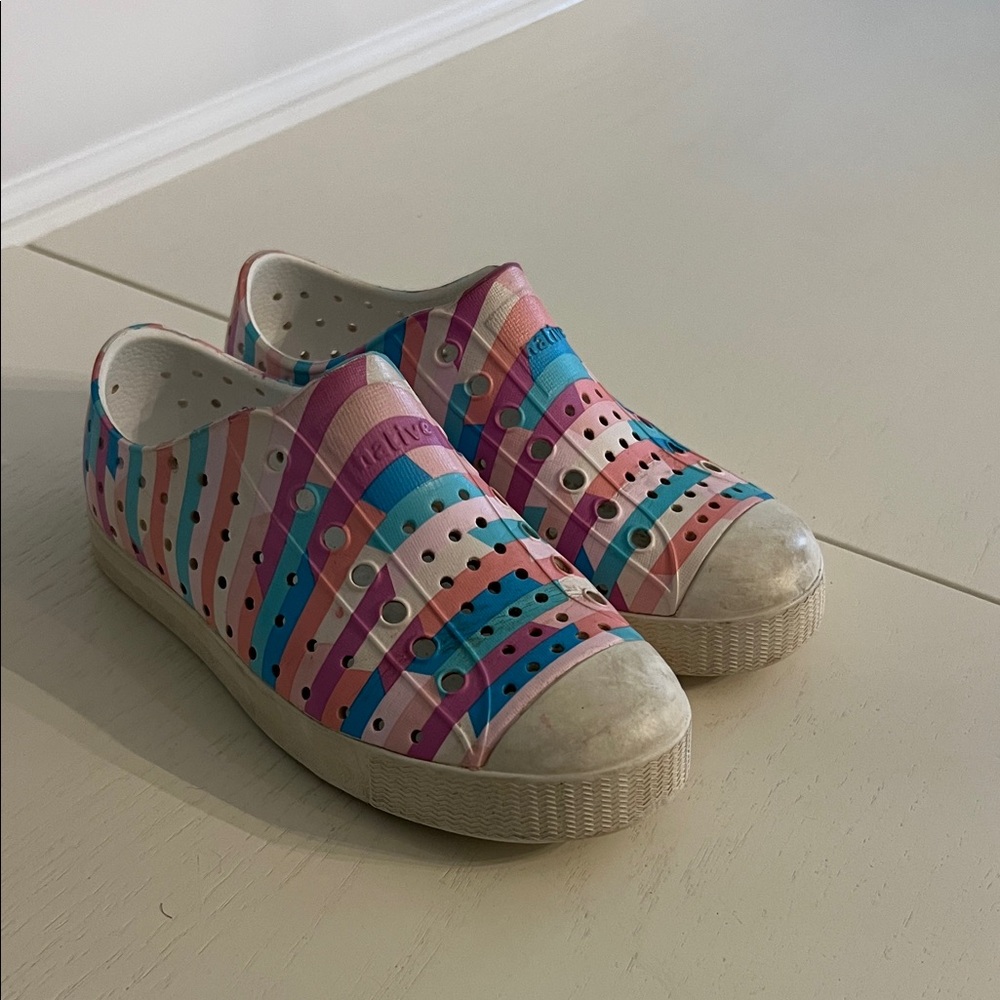 Native Colorful Striped Kids Sneakers